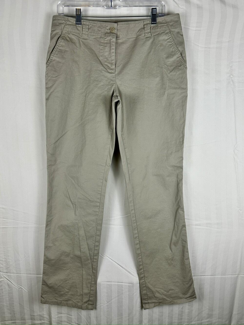Tommy Bahama Womens Chino Pants Size 8 Khaki Tan Straight Leg Stretch Casual